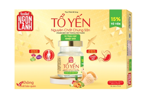 4c8eda6788b328ed71a2.jpg Tổ Yến Nguyên Chất Chưng Sẵn Yenviet Ngon Lành Vị Trái Cây Nhiệt Đới (15% Tổ Yến) - Hộp 06 lọ x 70ml - Image 1