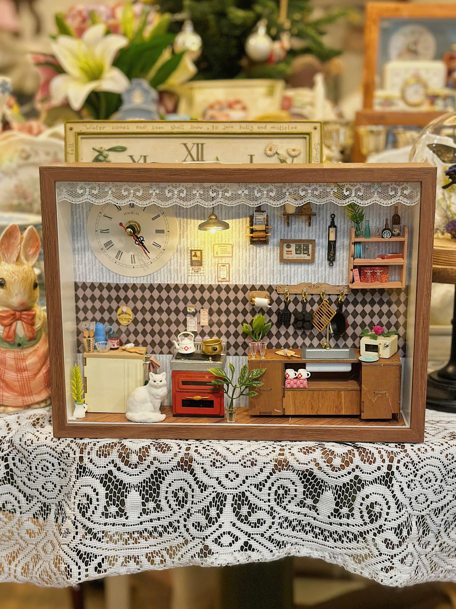 525fb6ec94052d5b7414.jpg Đồng hồ thủ công Miniature Room Box - Image 1