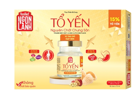 591e67ee353a9564cc2b.jpg Tổ Yến Nguyên Chất Chưng Sẵn Vị Táo Đỏ Hạt Sen (15% Tổ Yến)- Hộp 06 lọ x 70ml - Image 1
