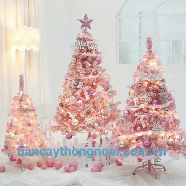 Cây thông hồng Noel 1m8 dày lá cực chất