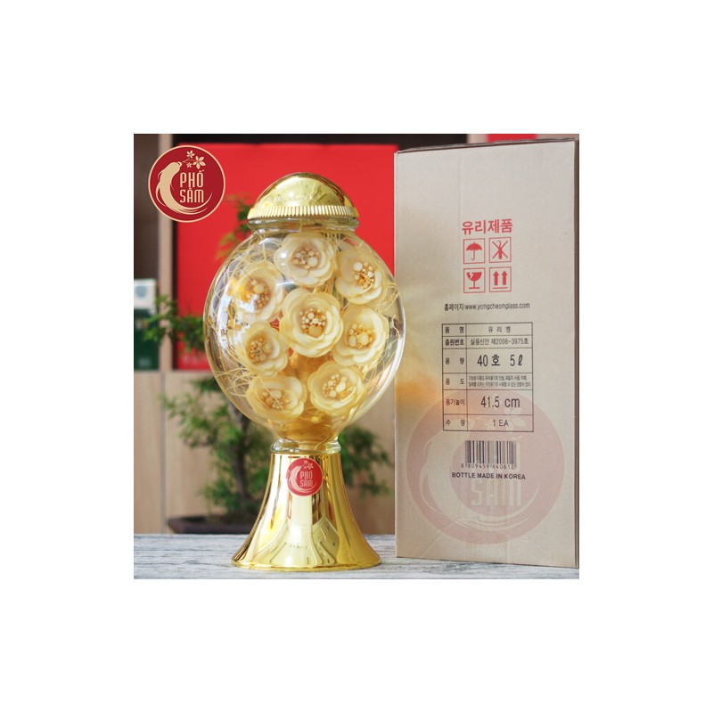 anh-dai-dien-binh-hoa-sam-5l-binh40.jpg Bình ngâm sâm hàn quốc và hoa sâm 5 lít bình số 40 tỉa hoa hồng - Image 1