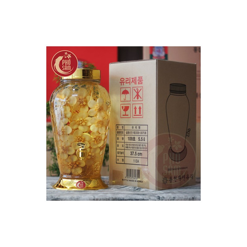 anh-dai-dien-hoa-sam-5-5l-No109.jpg Bình ngâm hoa sâm hàn quốc 5,5 lít tỉa hoa hồng có van bình số 109 - Image 1