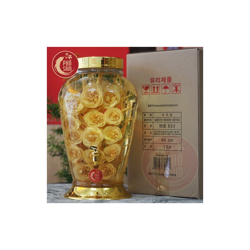 anh-dai-dien-hoa-sam-8-5l-No80.jpg Bình ngâm sâm hàn quốc hoa sâm 8,5 lít bình có van bình No80 - Image 1