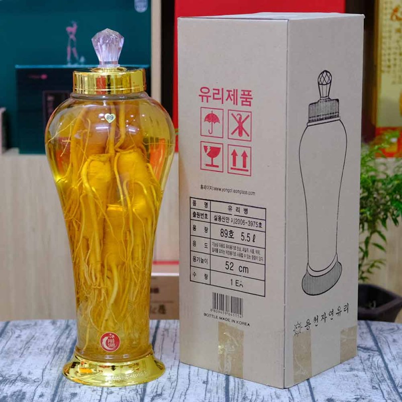 dai-dien-binh-no89-5li.jpg Bình Ngâm Sâm Hàn Quốc 5,5 lít 5 Củ sâm tươi to - Image 1