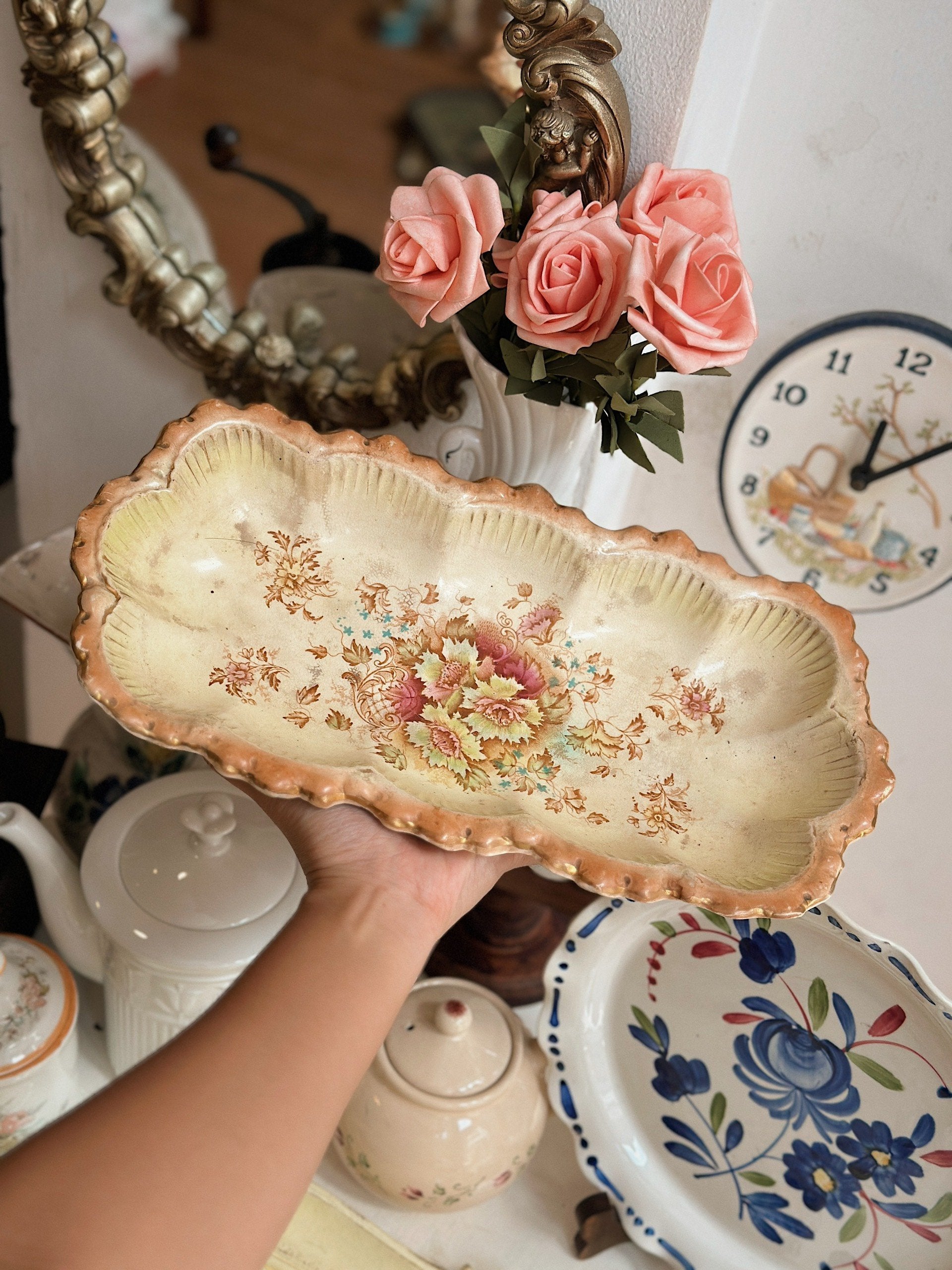 e6becfc08db92ee777a8.jpg Đĩa dài sau lòng họa tiết cổ điển - Image 1