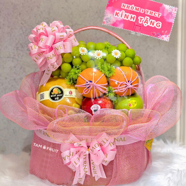 Giỏ hoa quả chúc mừng ht76