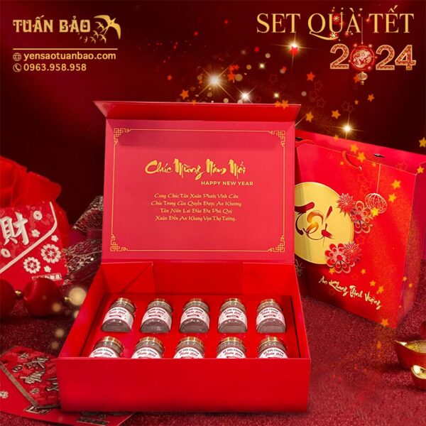Hộp Quà Tết – Tổ yến Cao Cấp – Set 10 Hũ 20%
