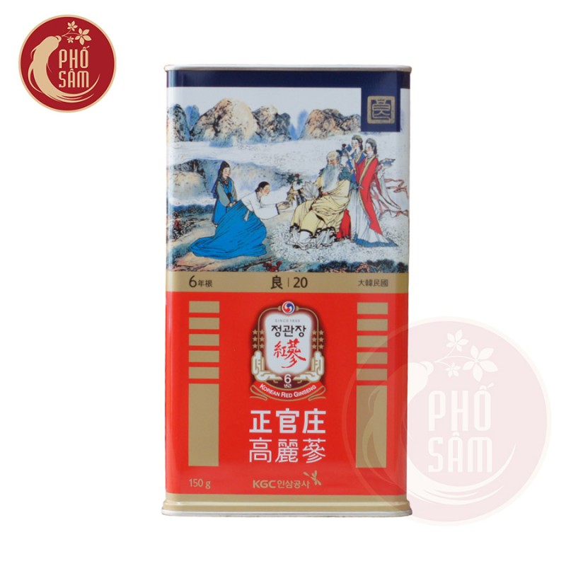 hong-sam-cu-kho-kgc-so-20-hop-thiec-150gr-dai-dien.jpg Sâm củ khô KGC 150g số 20 hộp thiếc 7 củ hồng sâm Chính phủ Cheong Kwan Jang - Image 1