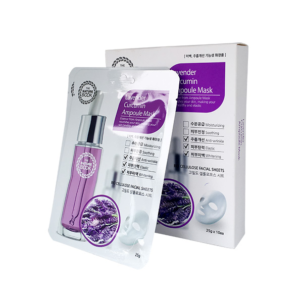 mat-na-lavender-thenaturebook-han-quoc.jpg Mặt Nạ Dưỡng Trắng Chống Nhăn Hoa Oải Hương The Nature Book Hàn Quốc - Lavender Curcumin Ampoule Mask - Image 1