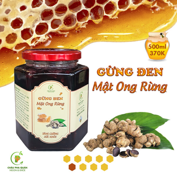 Mật Ong Ngâm Gừng Đen 500ml