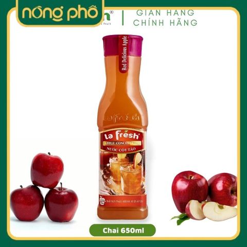 upload_1d84caeedb5e4bfdb872e3408aea3f25_large.jpg Nước cốt Táo cô đặc LAFRESH chai 650ml, nguyên liệu pha chế nước ép trái cây - Image 1