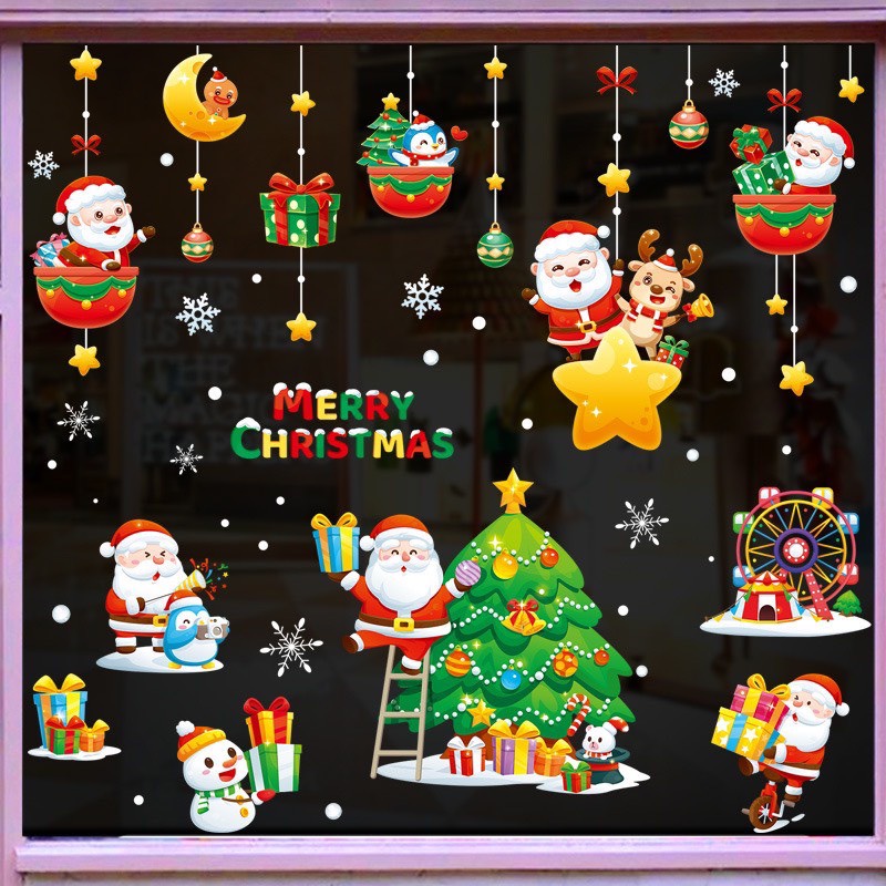z2917390691725_1b30f04a4eb3fea58f847fed9da0aaca.jpg Decal dán kính Noel cuộn to - Image 1