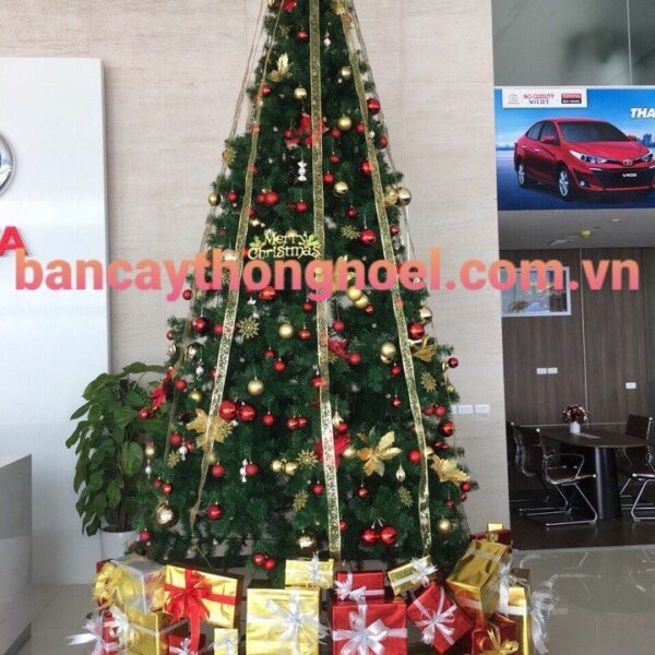 [Mẫu 12] Cây thông xanh 1m5 phong cách đầy đủ phụ kiện