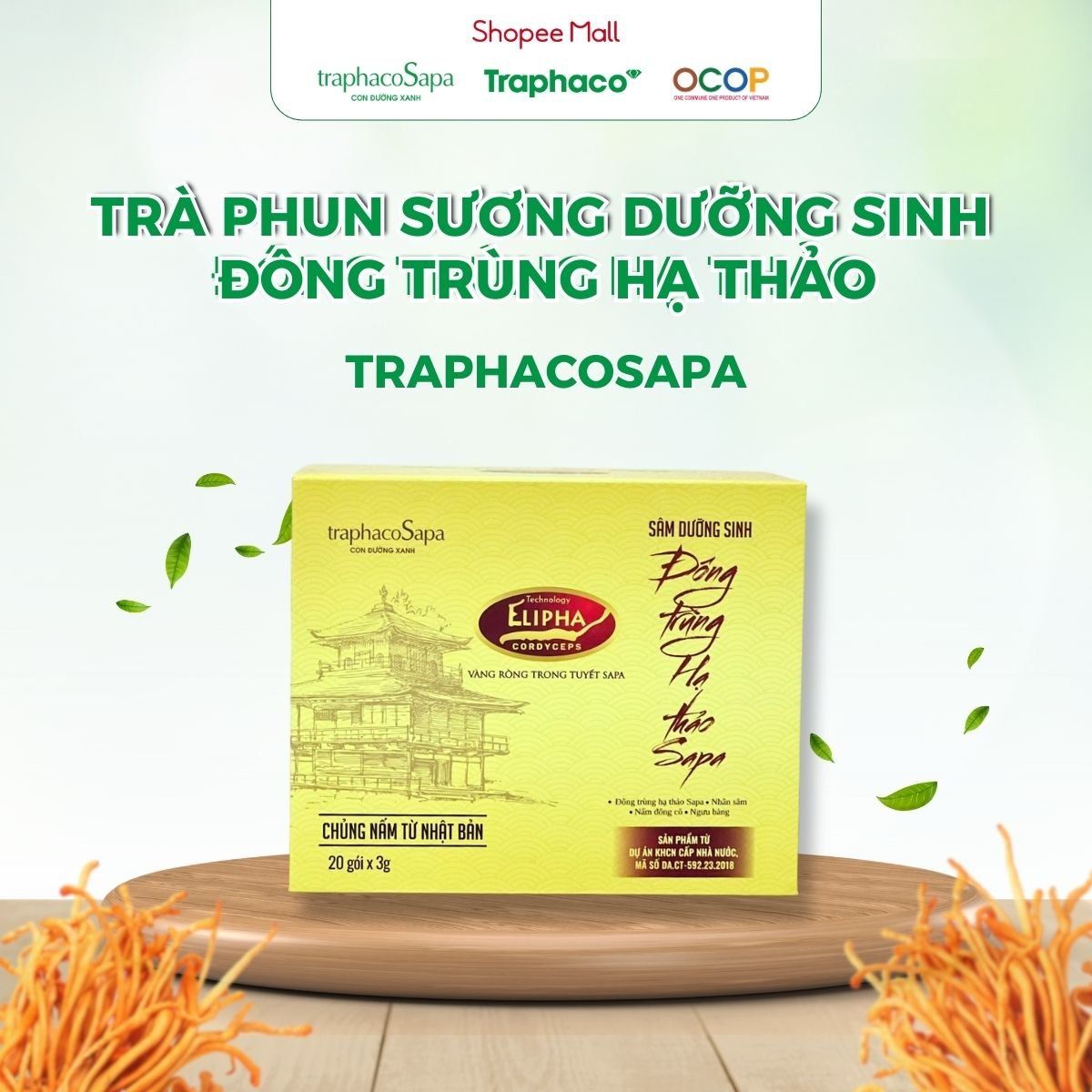 16_419f7038d9f441d5b06e6effa39f9c1d_master.jpg Trà Phun Sương Dưỡng Sinh Đông Trùng Hạ Thảo TRAPHACOSAPA Tốt Cho Sức Khoẻ Xua Tan Mệt Mỏi Hộp 20 Gói - Image 1