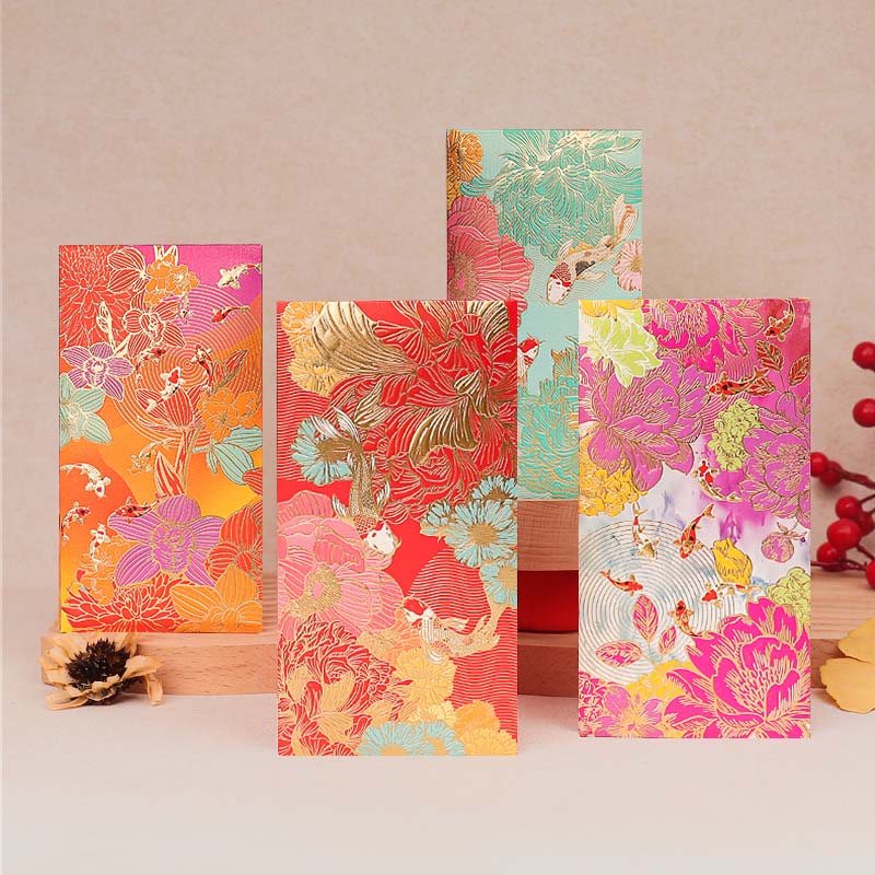 LIXI-4CARPSa.jpg Bộ 8 Bao Lì Xì Cao Cấp Hình Cá Koi Xanh & Đỏ – Giấy Cứng 160gsm - Image 1