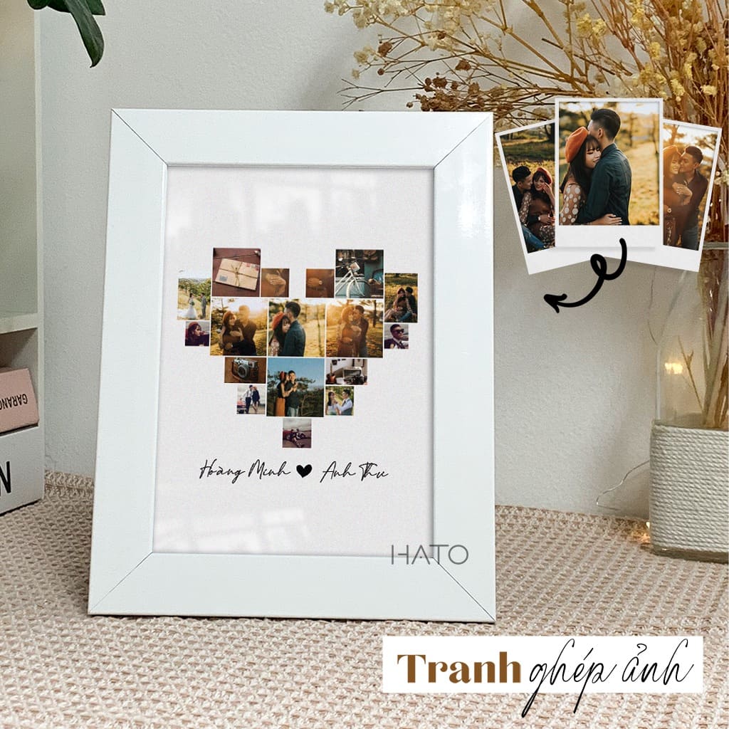 Tranh-ve-1-1.jpeg Tranh 17 Ảnh Ghép Hình Trái Tim – Quà Tặng Ý Nghĩa Cho Người Thân, Bạn Gái, Bạn Bè, Sinh Nhật, Kỷ Niệm – Tranh Trang Trí Bằng Gỗ, Màu Trắng, 16x22cm – HATO – Mẫu 01 - Image 1