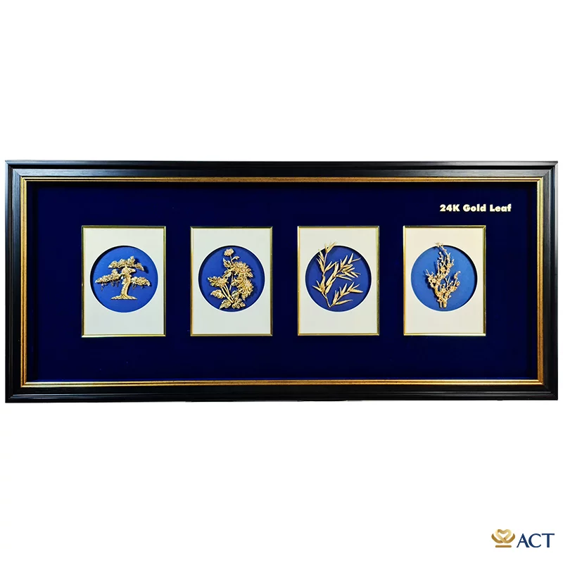 act-13760-0001_31049860de5a4403b3b03628e90c38d9.png Tranh Tứ Quý dát vàng 24k ACT GOLD ISO 9001:2015 (Mẫu 2) - Image 1