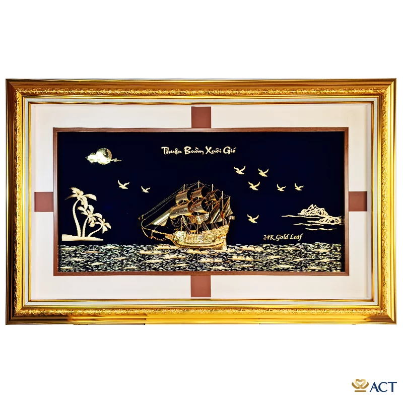 act-14993-0001_6957320f24a54acf83e677b9423d2f82.png Quà tặng tranh Thuyền mạ vàng 24k ACT GOLD ISO 9001:2015 (Mẫu 29) - Image 1