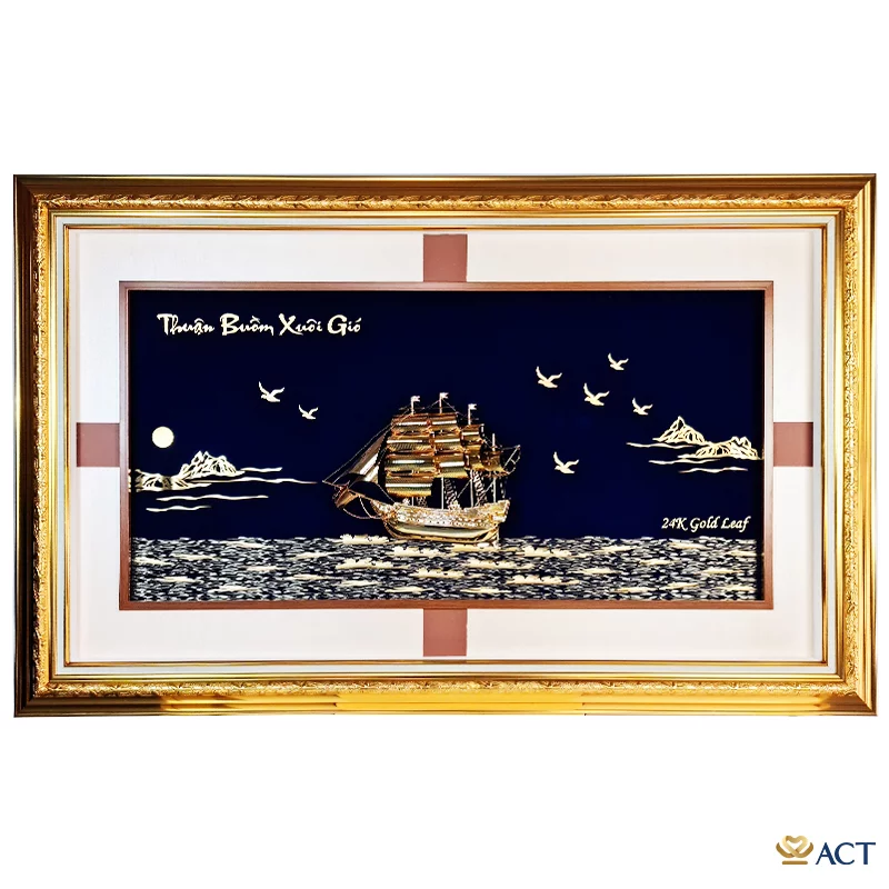 act-14993-0002_3abb0d83b42c4d369a8a704b32371bbc.png Quà tặng tranh Thuyền mạ vàng 24k ACT GOLD ISO 9001:2015 (Mẫu 30) - Image 1