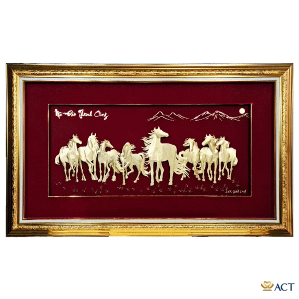 Tranh Bát Mã dát vàng 24k ACT GOLD ISO 9001:2015 (Mẫu 7)