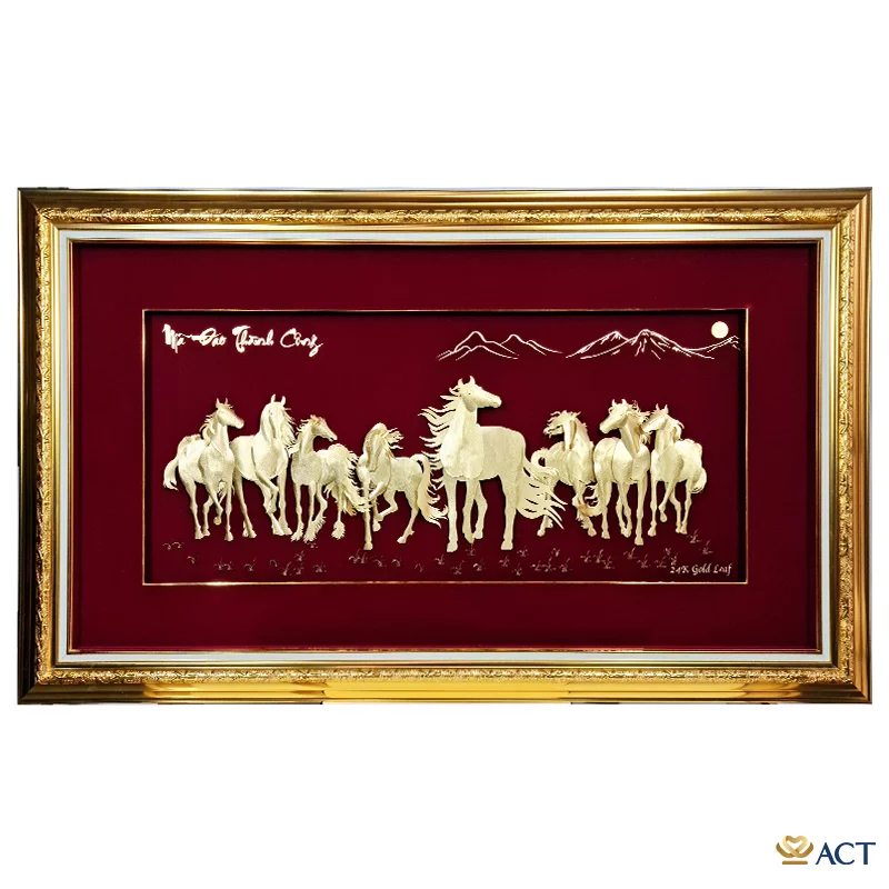 act-15090-0001_ebaaa0fe697a4c75a2bcb63b35c7a3db.png Tranh Bát Mã dát vàng 24k ACT GOLD ISO 9001:2015 (Mẫu 7) - Image 1