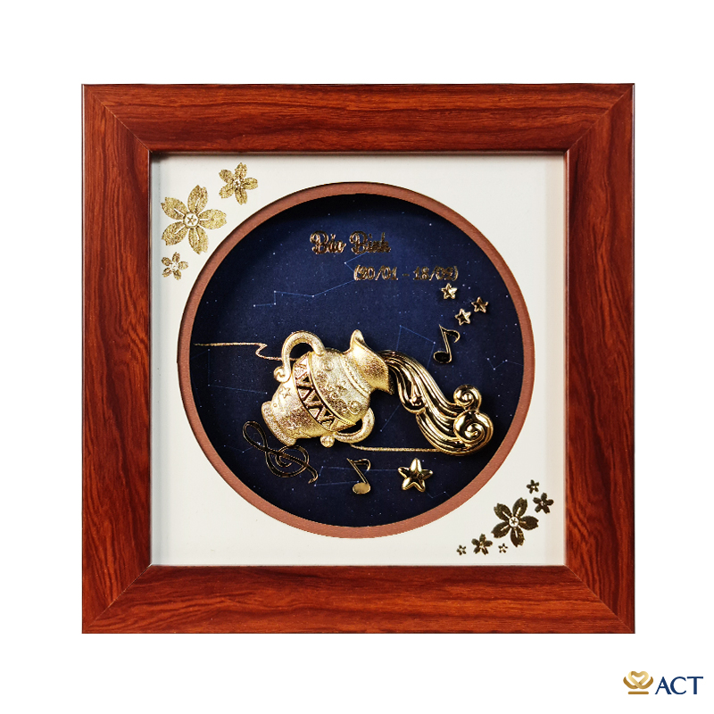 act-1515-0007_5ec7807dab6c4661aeb6804ee1cd73ba.jpg Quà tặng Tranh Cung Bảo Bình dát vàng 24k ACT GOLD ISO 9001:2015 - Image 1