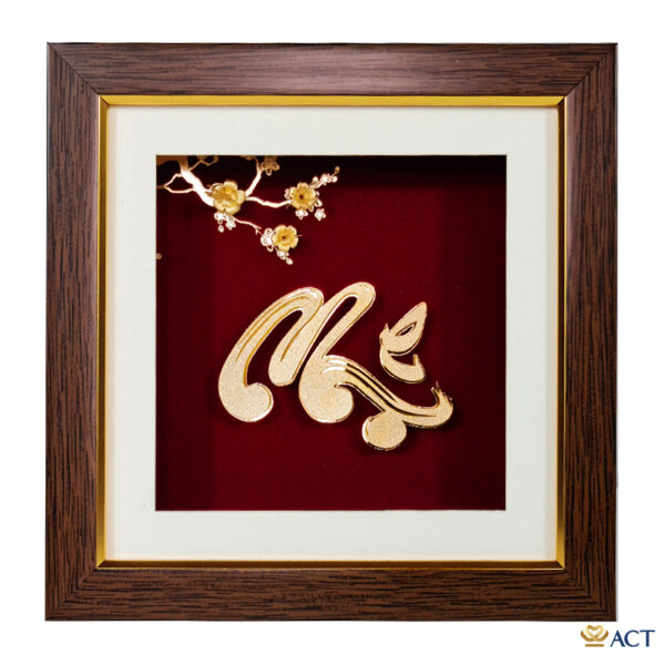 Quà tặng Tranh Chữ Mẹ dát vàng 24k ACT GOLD ISO 9001:2015