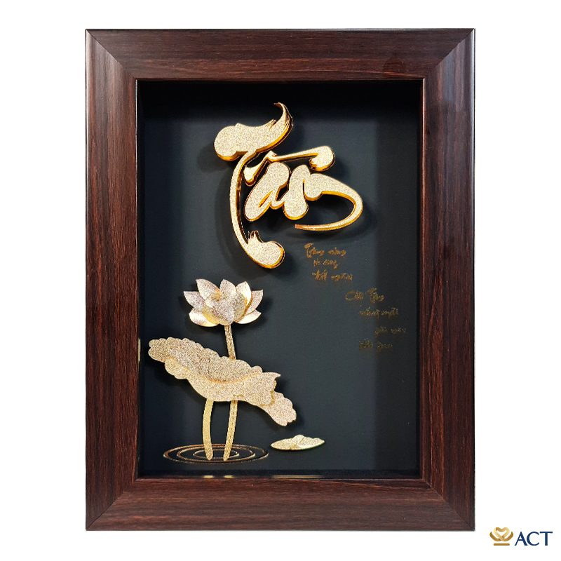 act-2026-0011-2_8e018e0887274061b4d9cef3322ecb97.jpg Quà tặng Chữ Tâm Hoa Sen dát vàng 24k ACT GOLD ISO 9001:2015 - Image 1