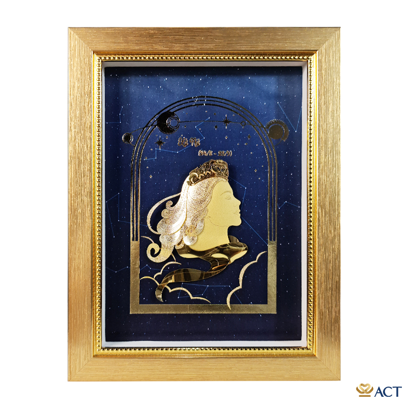 act-2026-0021_91a7c651dc834012a02ec045fa55d17e.jpg Quà tặng Tranh Cung Xử Nữ dát vàng 24k ACT GOLD ISO 9001:2015 - Image 1