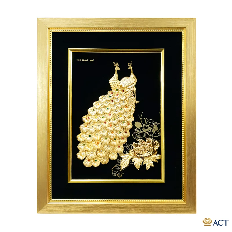 act-2734-0013_49a48fa3f0f64146a0caf731052cc7b5.png Quà tặng tranh Đôi Chim Công dát vàng 24k ACT GOLD ISO 9001:2015 (Mẫu 6) - Image 1