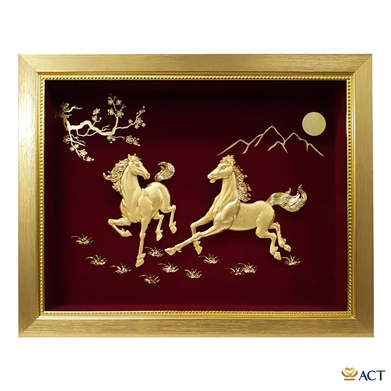 act-2734-0015_defc90445089473aa4c6d5dac339bb43.png Tranh Song Mã dát vàng 24k ACT GOLD ISO 9001:2015 - Image 1