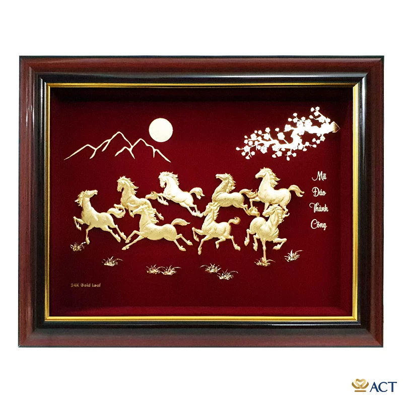 act-2734-0016_23374d6a036d44f2bddb5e5b7090c6eb.png Tranh Bát Mã dát vàng 24k ACT GOLD ISO 9001:2015 (Mẫu 1) - Image 1