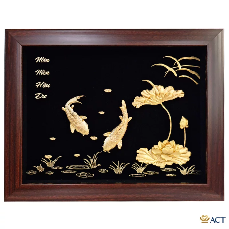 act-2734-0019_c68417aa5e6a487bba74e8e40b6a0c97.png Quà tặng tranh Cá Chép Hoa Sen dát vàng 24k ACT GOLD ISO 9001:2015 (Mẫu 6) - Image 1