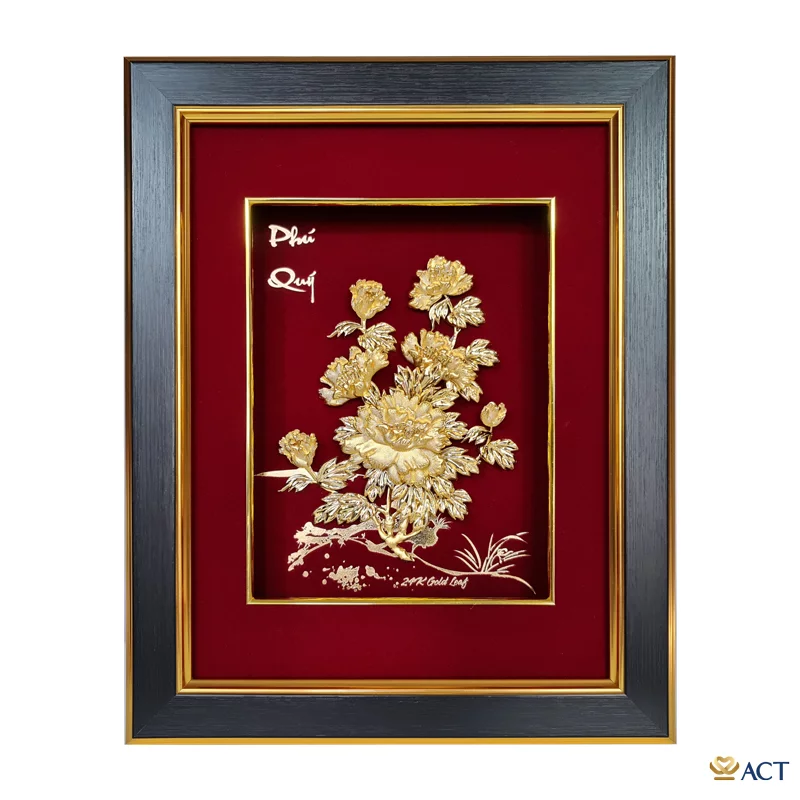 act-2734-0030-2_e67093e1814b4640b83d8a063f2c3e70.png Tranh Hoa Mẫu Đơn dát vàng 24k ACT GOLD ISO 9001:2015 (Mẫu 1) - Image 1