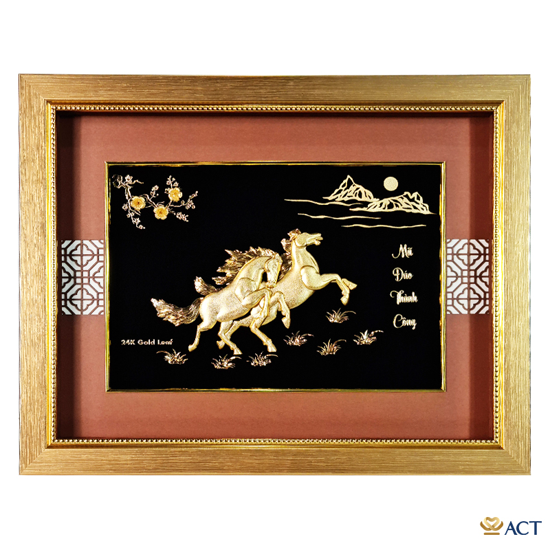 act-2734-0079-2_df2271e050cb45388c10aa541f8fcae5.jpg Tranh Song Mã dát vàng 24k ACT GOLD ISO 9001:2015 (Mẫu 2) - Image 1