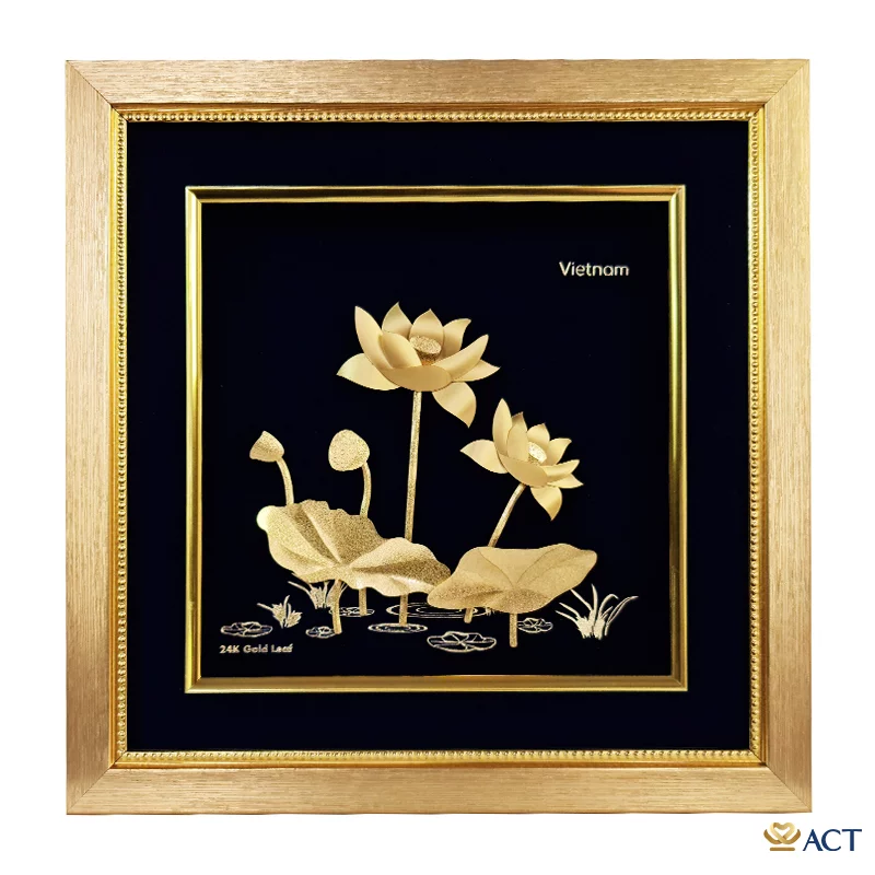 act-3030-0008_9b649331ab814dc890fa7fb6fc361c53.png Tranh hoa sen dát vàng 24k ACT GOLD ISO 9001:2015 (Mẫu 3) - Image 1
