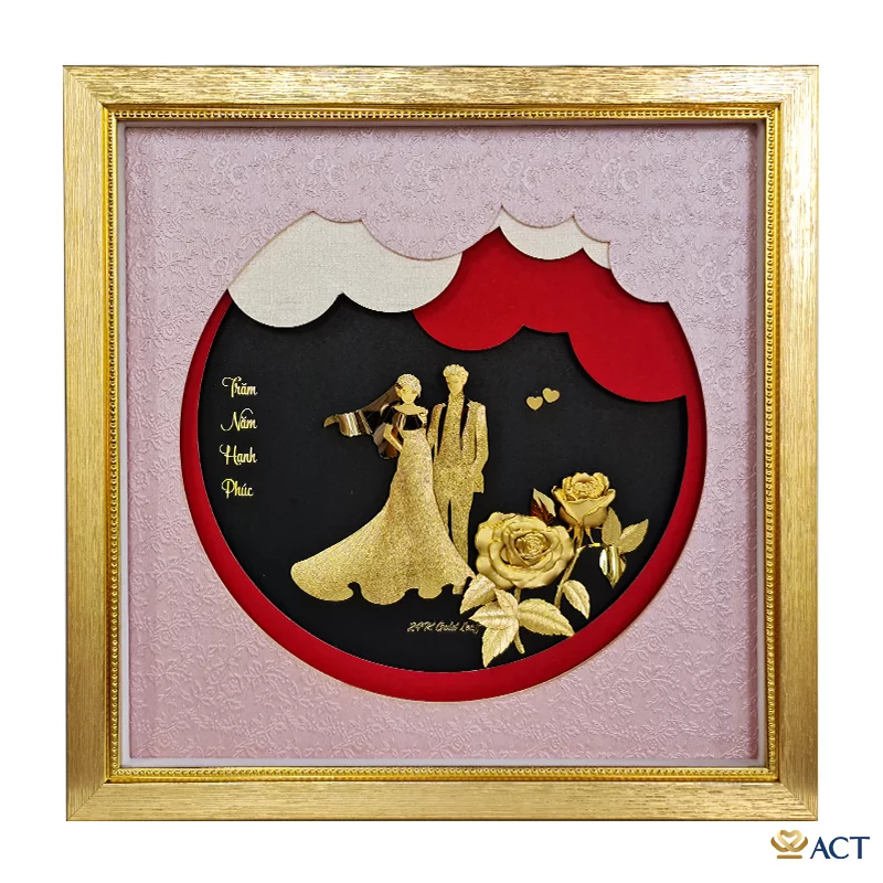 act-3535-0010_e5e5b24bdf8147369cb064589ae279e2.png Quà tặng tranh Cô Dâu Chú Rể dát vàng 24k ACT GOLD ISO 9001:2015 (Mẫu 3) - Image 1