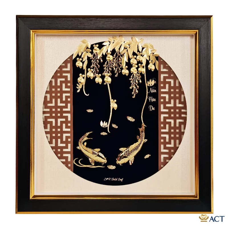 act-3535-0013_13d5f6438c2d4f1f884896cd6160e522.png Quà tặng tranh Cá Chép Hoa Tử Đằng dát vàng 24k ACT GOLD ISO 9001:2015 - Image 1