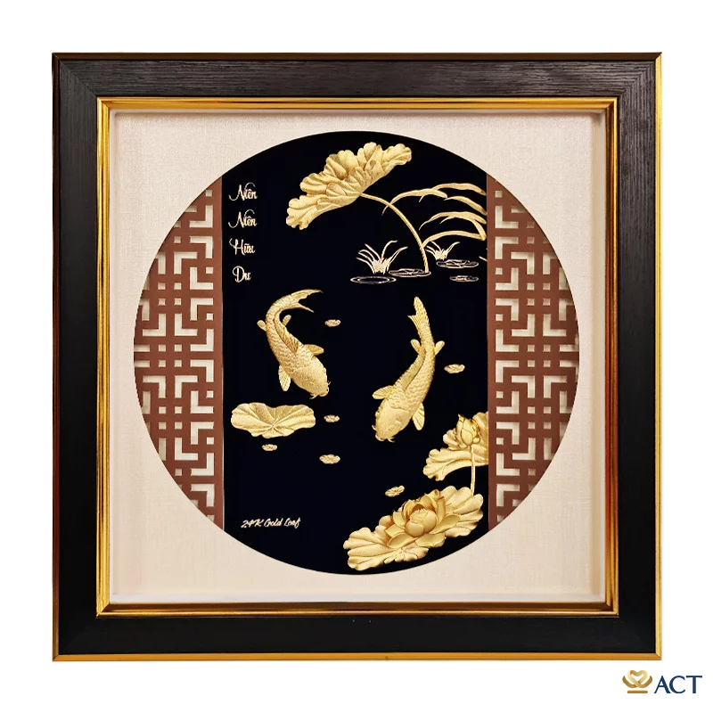 act-3535-0015_f79522b0c8eb4c1dba52df196cdb8cc2.png Quà tặng tranh Cá Chép Hoa Sen dát vàng 24k ACT GOLD ISO 9001:2015 (Mẫu 1) - Image 1