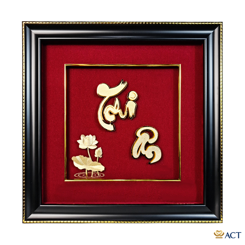 act-3535-0042_821e671b3ea74cf89ec27927a8331a7f.jpg Quà tặng Tranh Chữ Tri Ân dát vàng 24k ACT GOLD ISO 9001:2015 - Image 1