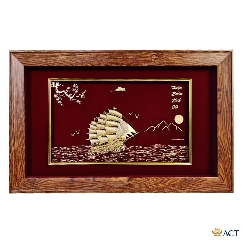 act-3658-0003_8f732810b75a416dbc5c28153f74e337.png Quà tặng tranh Thuyền dát vàng 24k ACT GOLD ISO 9001:2015 (Mẫu 28) - Image 1