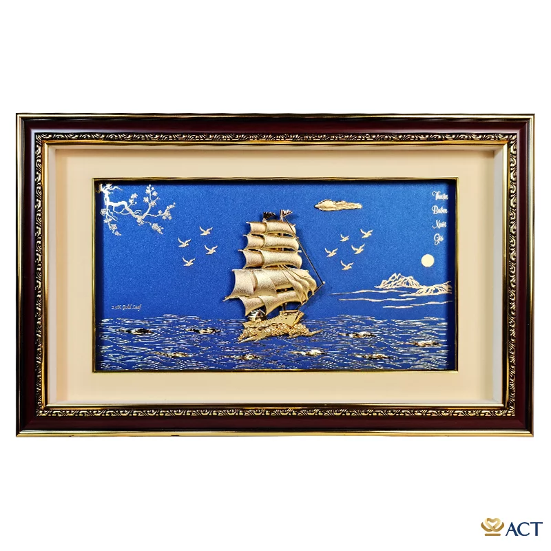 act-3658-0016_41d4087e91d9477eba7e799e3fedc59a.png Quà tặng tranh Thuyền dát vàng 24k ACT GOLD ISO 9001:2015 (Mẫu 27) - Image 1