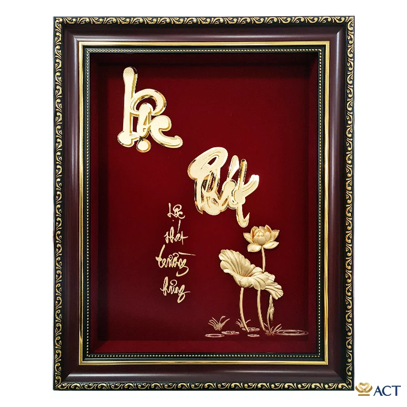 act-4050-0001-2_022fcd19e6dd4c9f8fd8fdaa553b8c2f.jpg Quà tặng tranh Chữ Lộc Phát dát vàng 24k ACT GOLD ISO 9001:2015 - Image 1