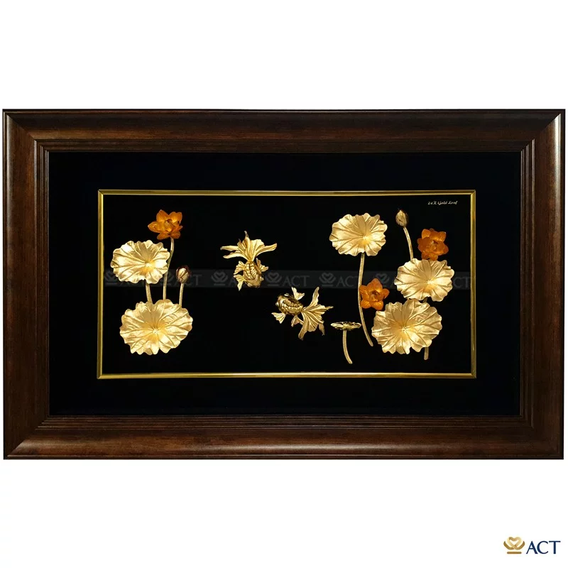 act-4065-0003-3_77b2e888dee347889142b943ac2790b1.png Quà tặng tranh Hồ Sen Cá Vàng dát vàng 24k ACT GOLD ISO 9001:2015 - Image 1