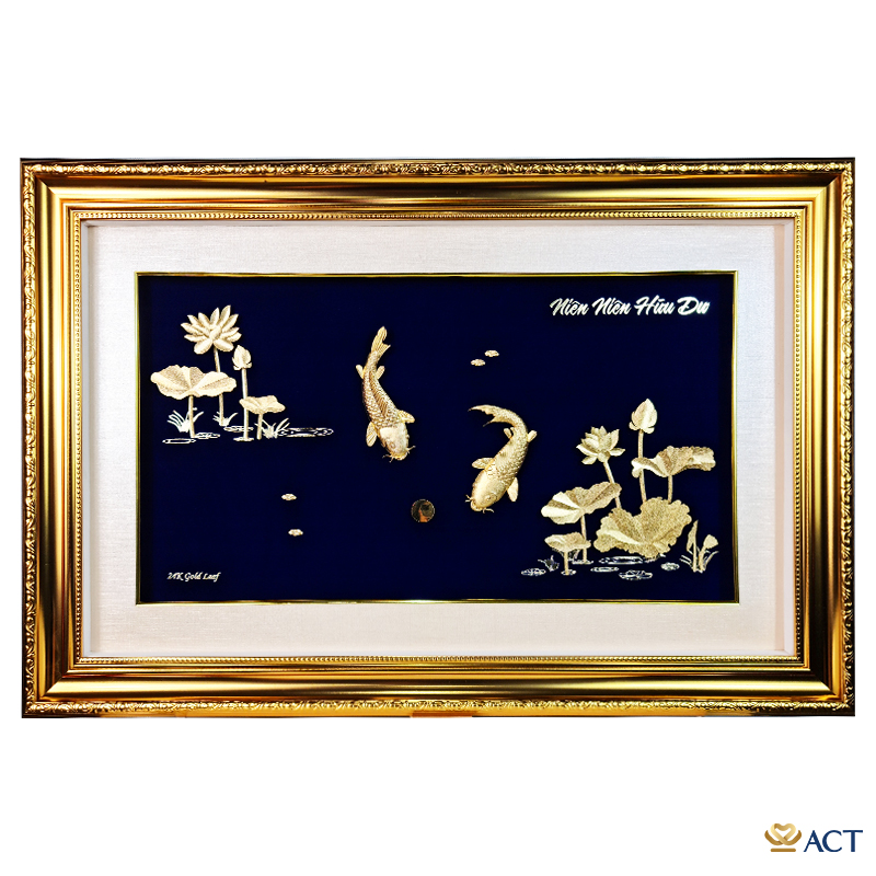 act-4669-0015_c98cd53566064e12b1858b2ae2ec1b2b.jpg Quà tặng tranh Cá Chép Hoa Sen dát vàng 24k ACT GOLD ISO 9001:2015 - Image 1
