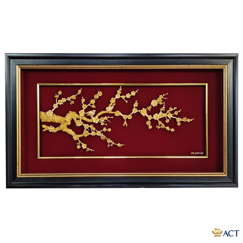 act-4681-0015-7_f5049ca4d32246398fc5262e696c81b3.png Tranh Cành Mai dát vàng 24k ACT GOLD ISO 9001:2015 - Image 1