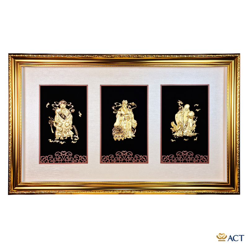 act-5590-0006_ad90d2b26b8b44b28e816a81b65fca02.jpg Quà tặng tranh Phúc Lộc Thọ dát vàng 24k ACT GOLD ISO 9001:2015 - Image 1