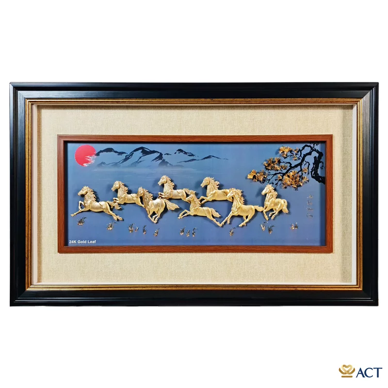 act-5595-0003-4_92f7eea3cde8400eb6e43c1269f28142.png Tranh Bát Mã dát vàng 24k ACT GOLD ISO 9001:2015 (Mẫu 3) - Image 1