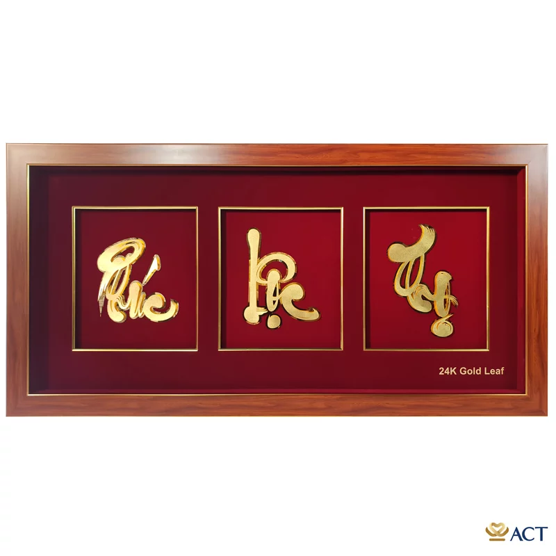 act-60120-0002_20da3882a1f14ef58d6fe296bd98d5ab.png Quà tặng Tranh Chữ Phúc Lộc Thọ dát vàng 24k ACT GOLD ISO 9001:2015 - Image 1