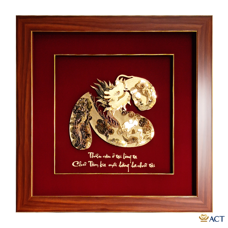 act-6060-0005_1ae5498b3a6b4a6583a2ad5eecb4ac04.jpg Tranh Chữ Tâm Hóa Rồng 24k ACT GOLD ISO 9001:2015 - Image 1